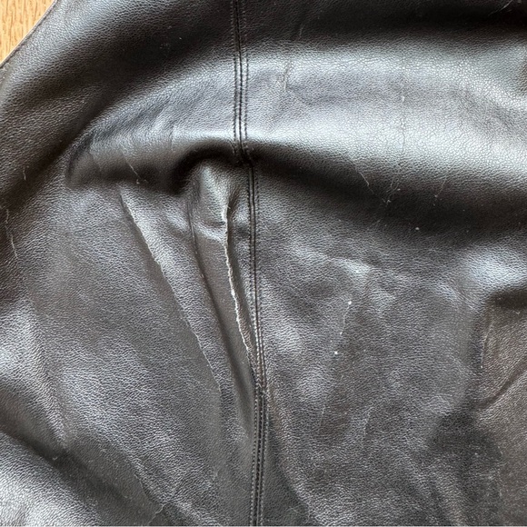 MODE DE VIE BLACK FAUX LEATHER SLEEVELESS MIDI DRESS - XS - Picture 16 of 17